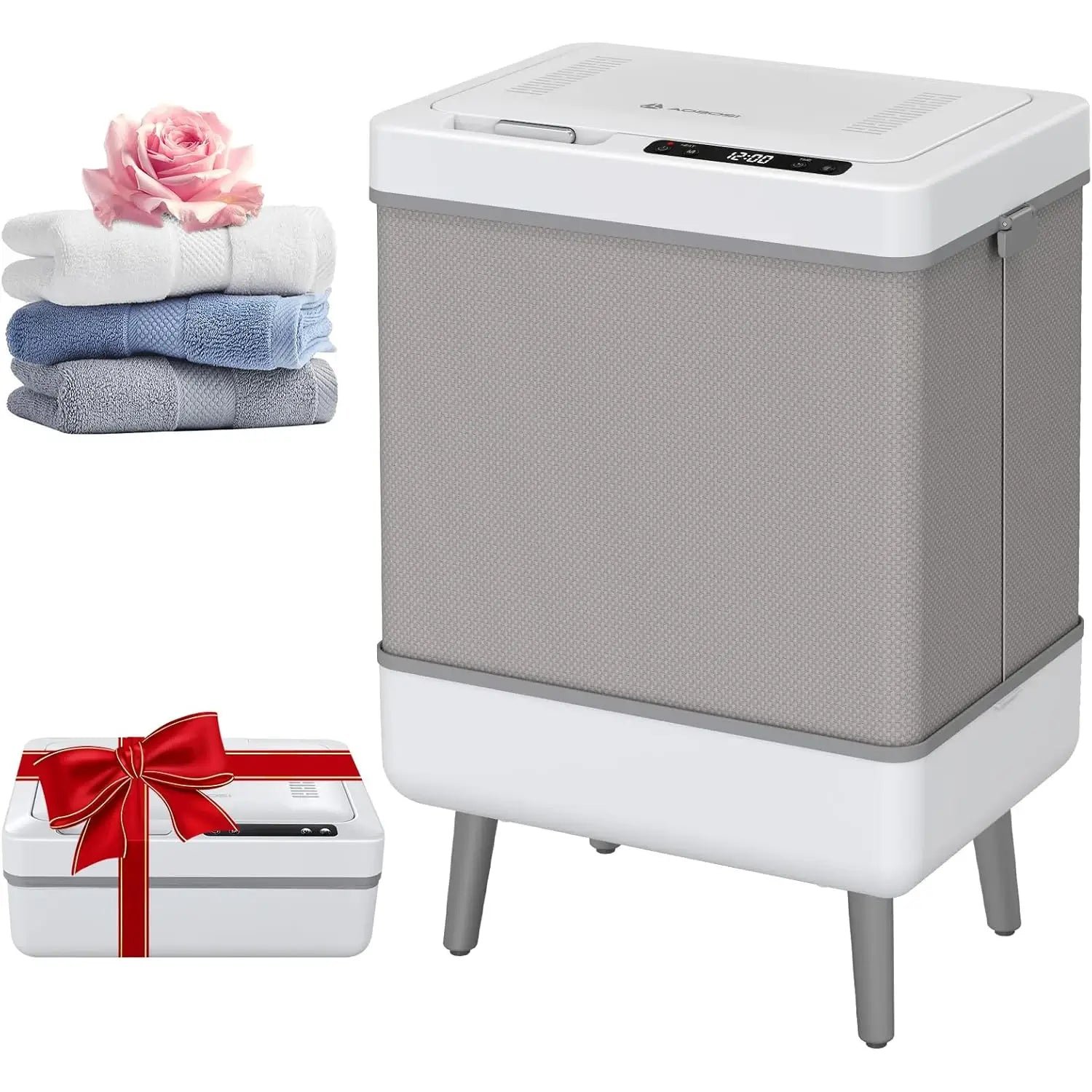 Foldable Hot Towel Wamer Busket | Blanket Heater Towel Warmers Bucket 35L - Gray Legs