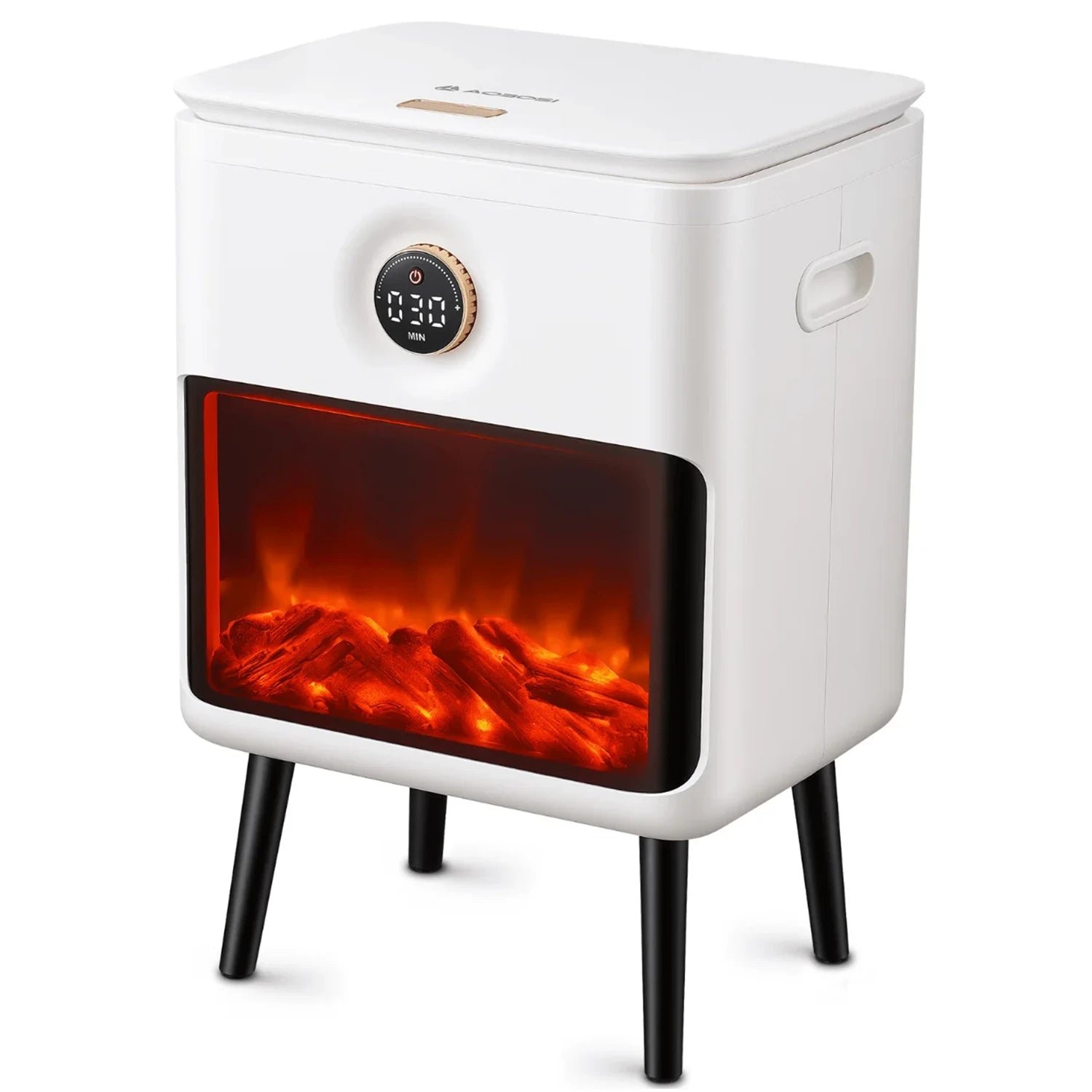 Towel Warmer Bucket with LED Fireplace | Portable Bucket Towel Warmer for RV / Cabin 22L