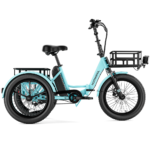 TK1 Folding Electric Trike - Cyan Green