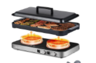 AMZCHEF 1800W 2-Burner Induction Cooktop & Griddle: 30% Off