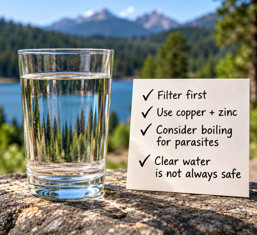 glass of clean water with list