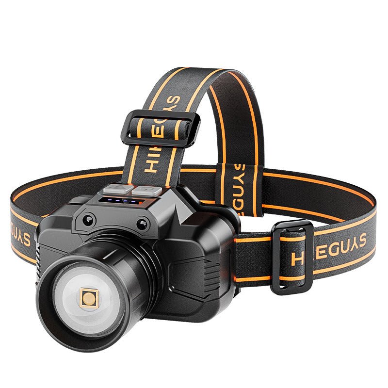 Grundig Headlamp with Sensor, Zoom, 2300mAh for Camping, Night Cycling, Caving, and Fishing