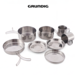 Grundig Backpacking Camping Cookware Mini Picnic Camping Cooking Mess Kit with Pot and Pan Set for Hiking