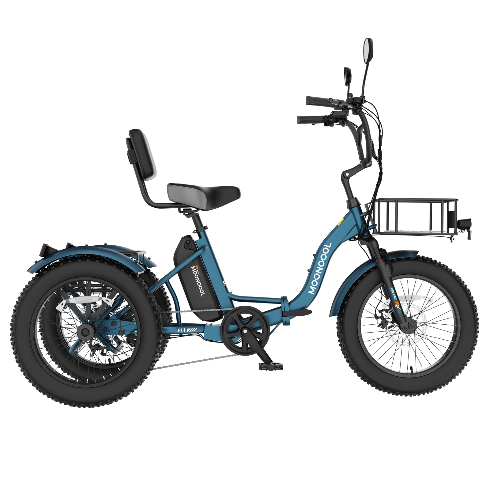 FT1 Fat Tire Electric Trike - Peacock Green-Matte