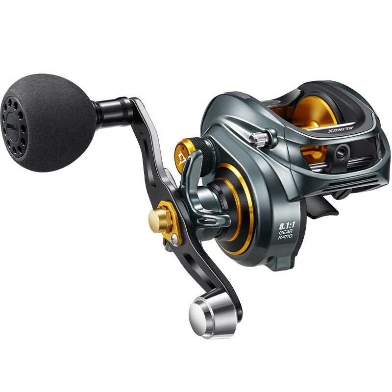 Flash Sale Piscifun® AlinoX 300 Low Profile Baitcasting Reel Casting Reels - 8.1:1 Grey & Gold / Right Hand Counterbalance Handle