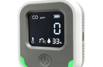 GRUNDIG 3-in-1 Portable CO Detector, Camping Carbon Monoxide Alarm with Temperature & Humidity Monitor, LCD Display, Triple Alert
